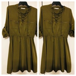 Mini dress, Olive green, Size L